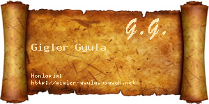 Gigler Gyula névjegykártya